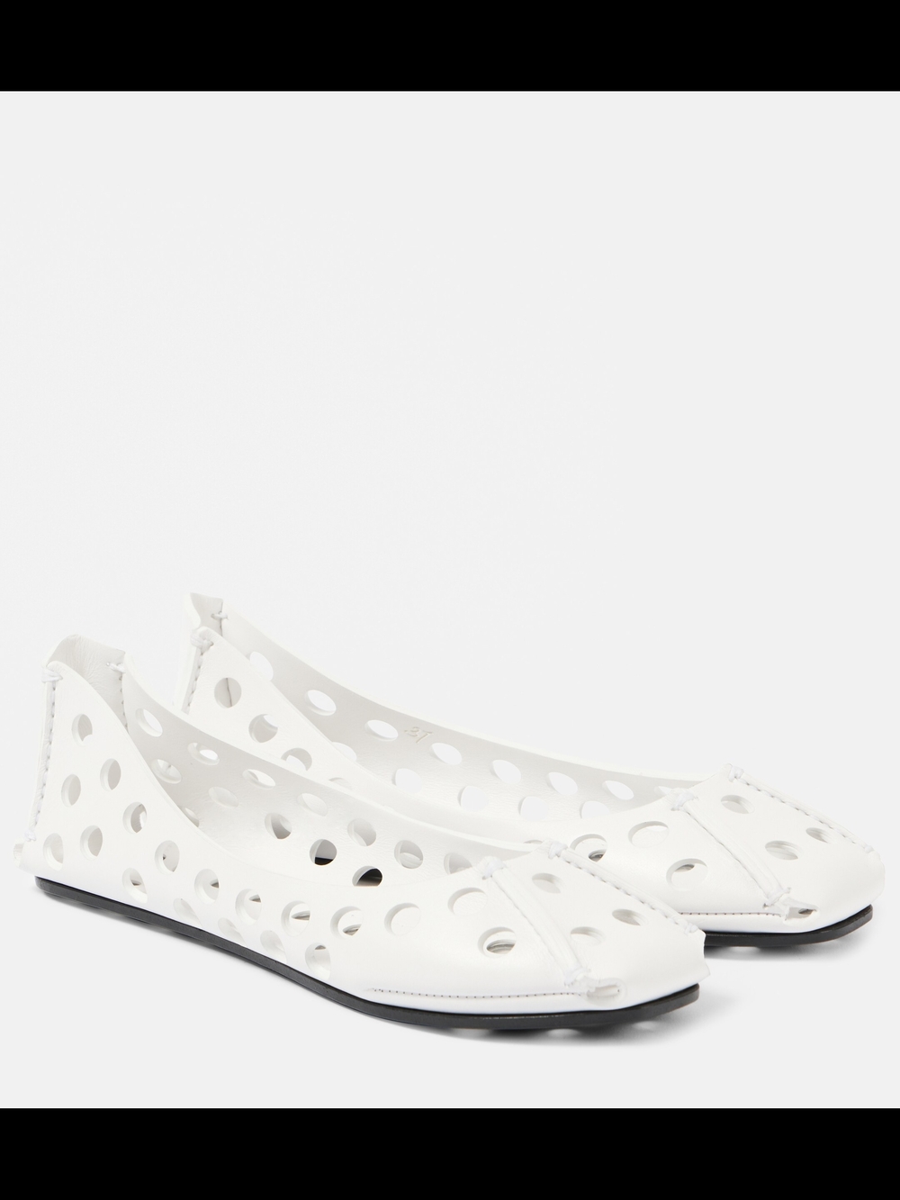 Alaïa White Perforated Leather Ballet Flats